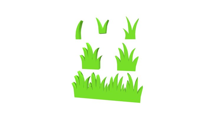 Low Poly Grass Collection Asset Environment Pack 3D Model