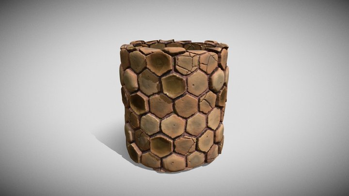Stylized Hexagon ground - Material 3D Model
