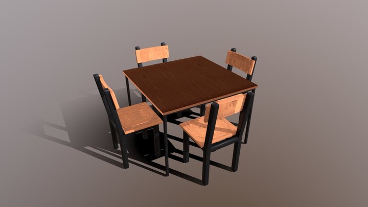 Chairs and table 3D Model
