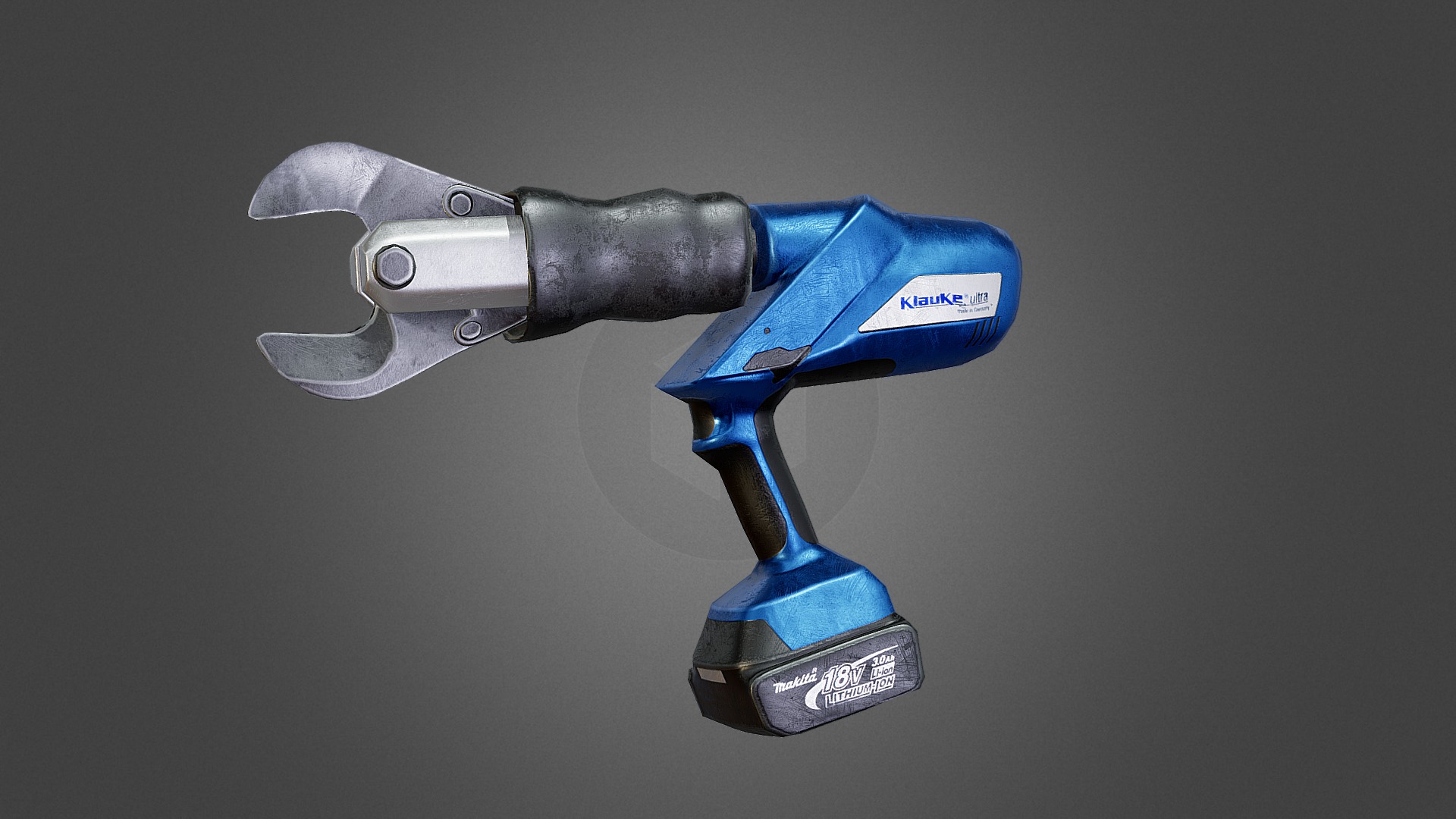 3D model Klauke hydraulic tool ultra - This is a 3D model of the Klauke hydraulic tool ultra. The 3D model is about a blue and white gun.