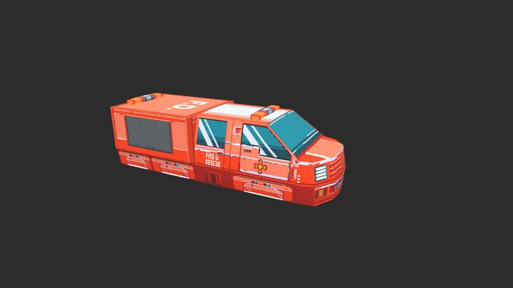 Hover Fire Truck 3D Model