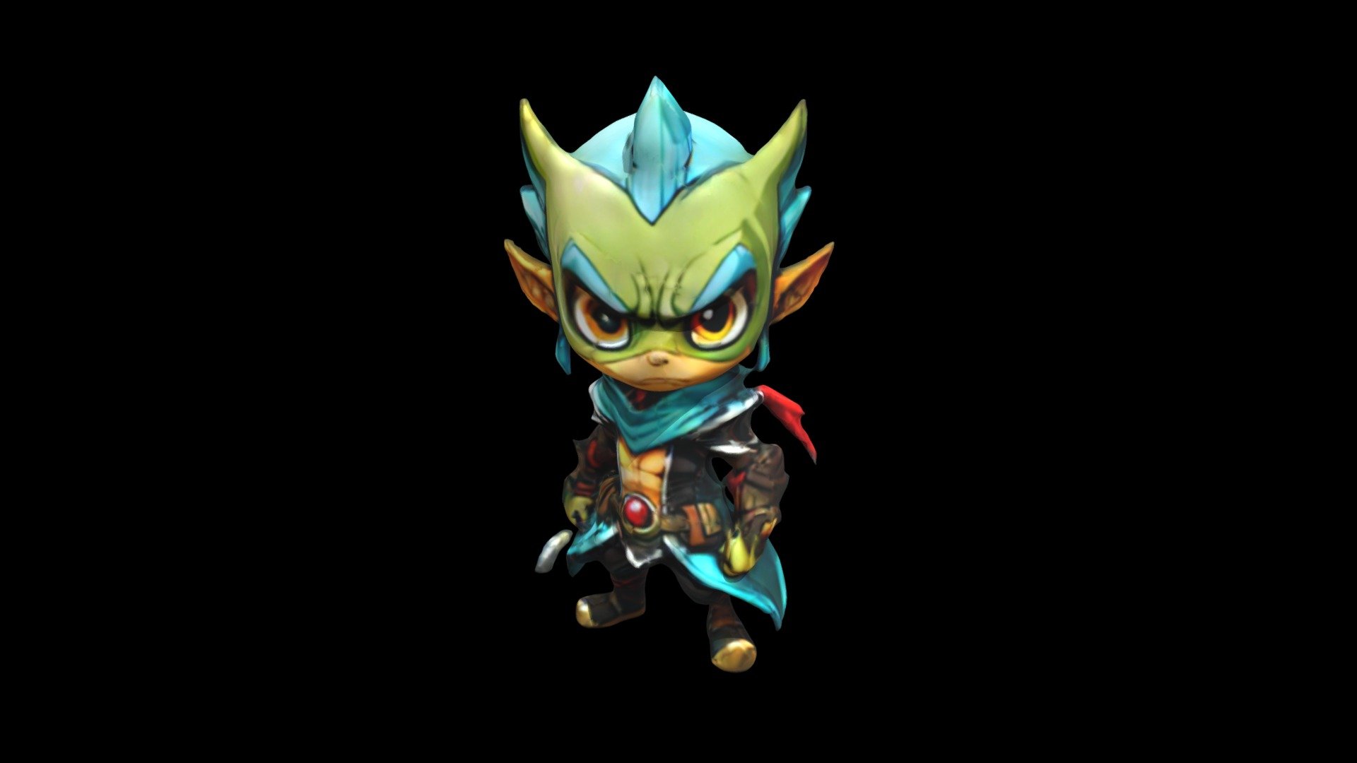 a cartoon character with a green mask on his - Download Free 3D model ...