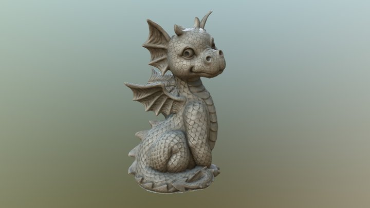Sitting dragon figure 3D Model