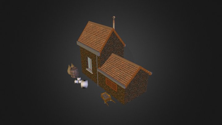 petite maison de gare 3D Model