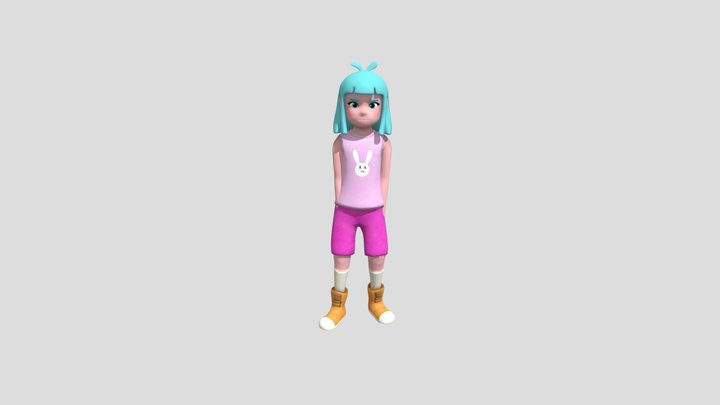 Sarah Laughing (dengan senyuman cerah) 3D Model