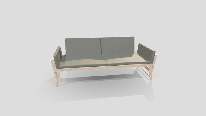2 Seater Exterior Sofa 3D Model