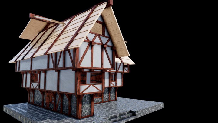 Medieval House Modular Asset 3D Model