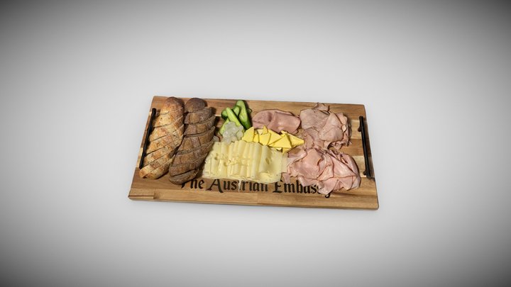 Gracing plate with cold meats 3D Model