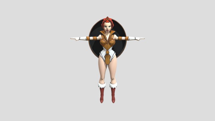 Woman in fantasy armor costume 3D Model