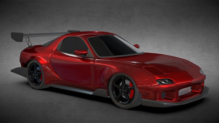 Mazda RX-7 Tuned 3D Model