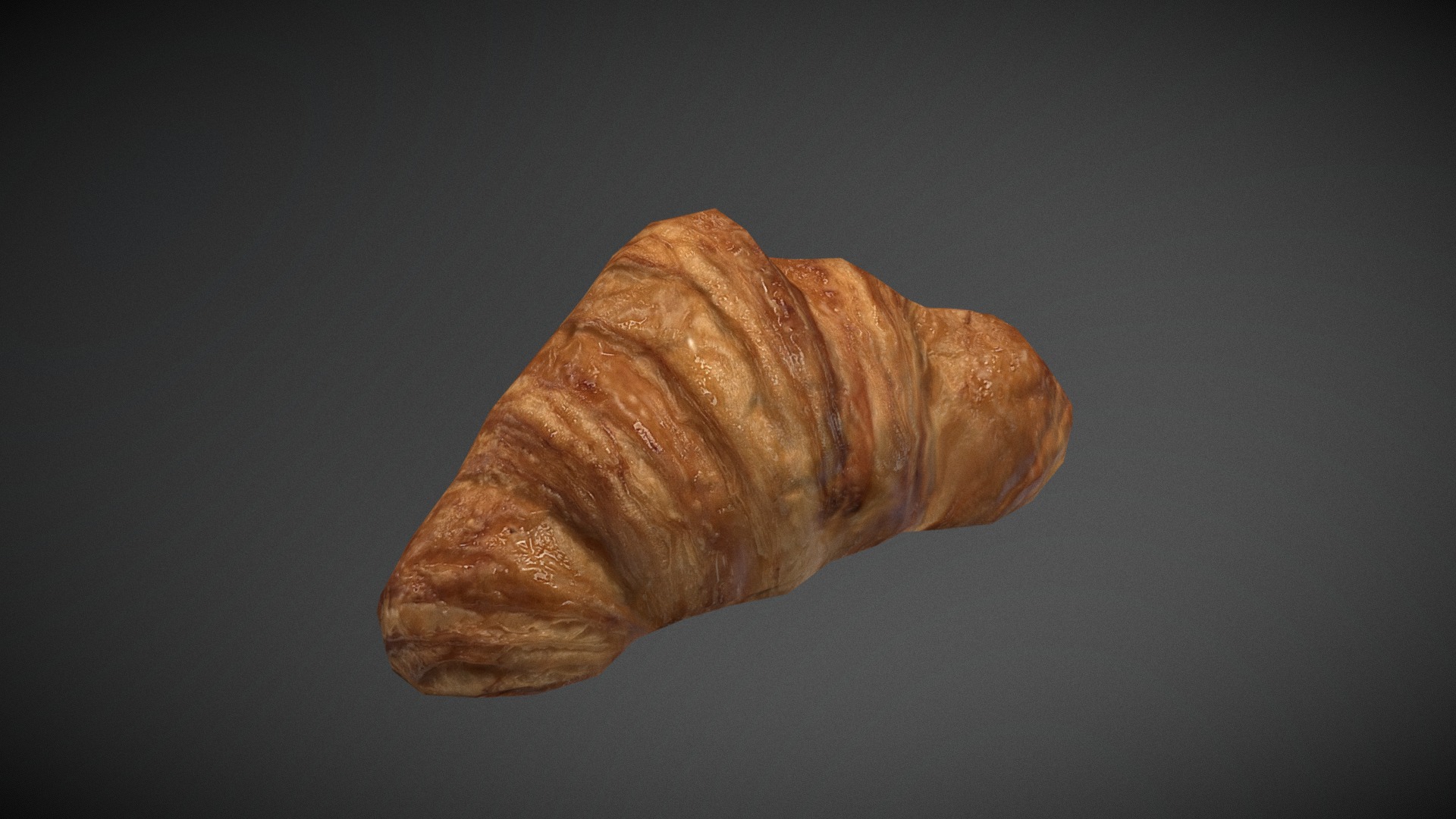 3D model croissant - This is a 3D model of the croissant. The 3D model is about a piece of bread.