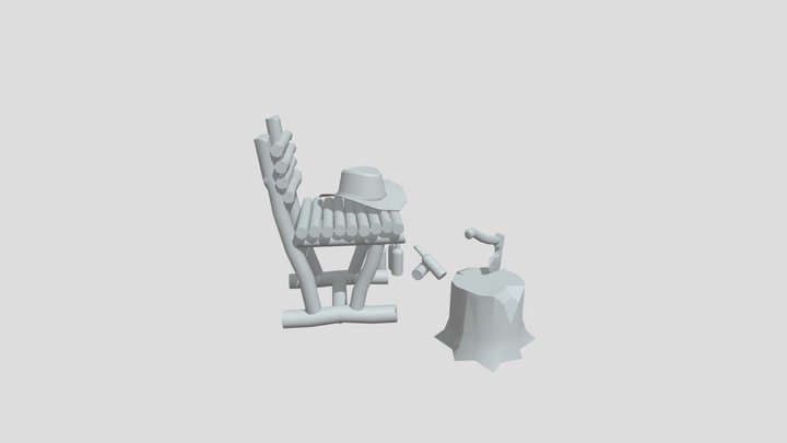 Forest Loner-project_3 simple props 3D Model