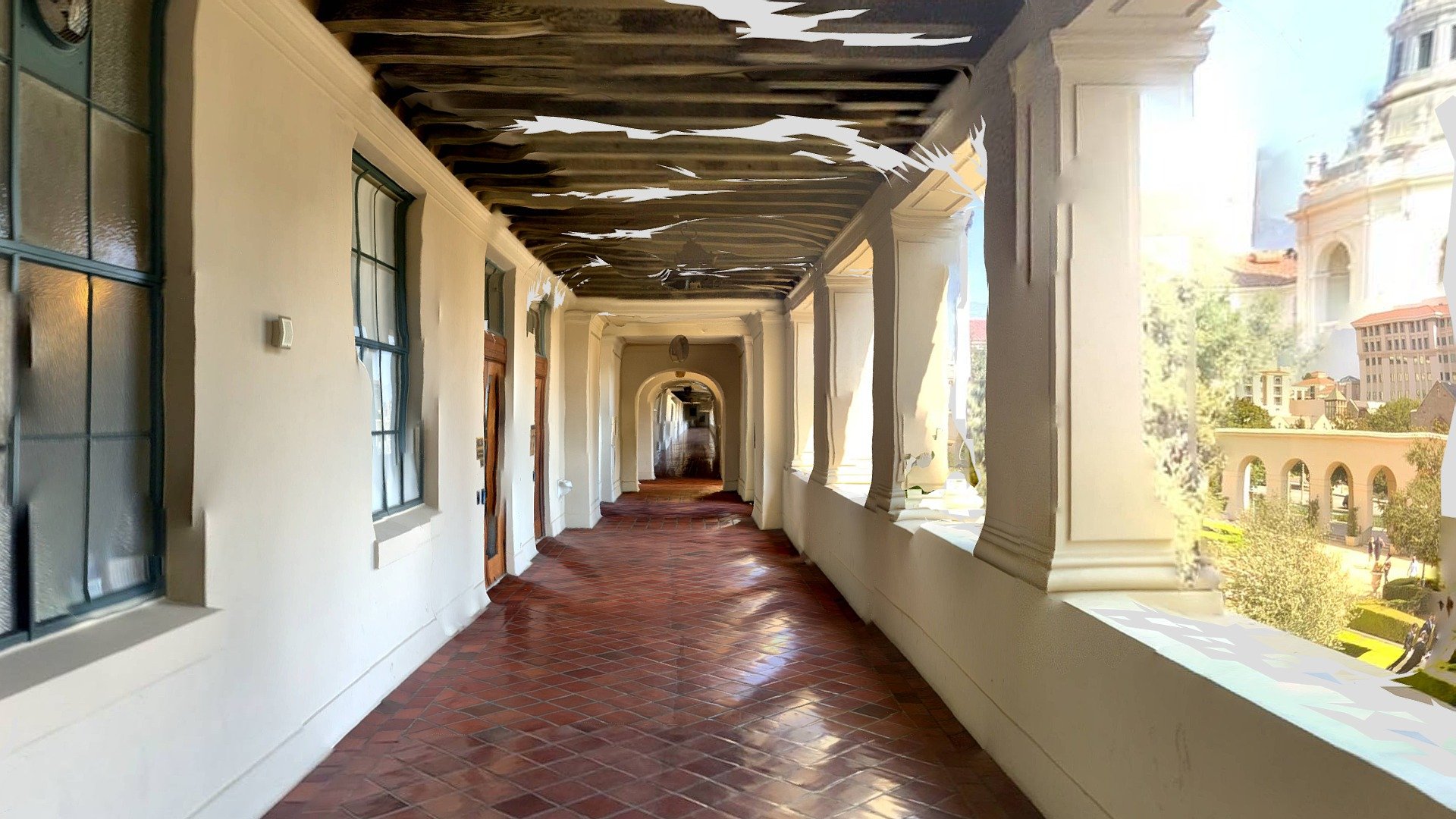 50m spanish-style hallway -- LiDAR iPad