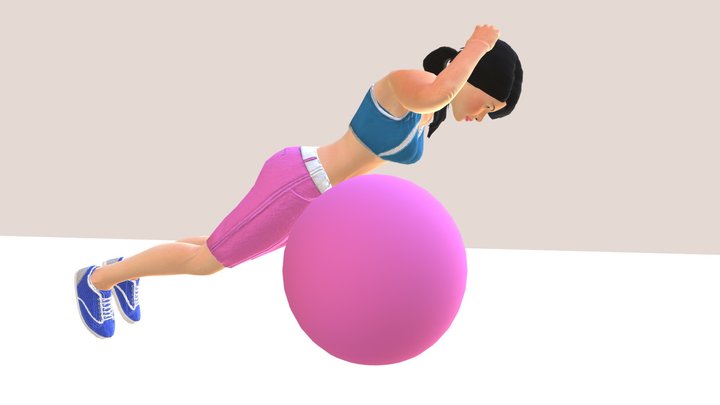 Girl Exercising 3D Model