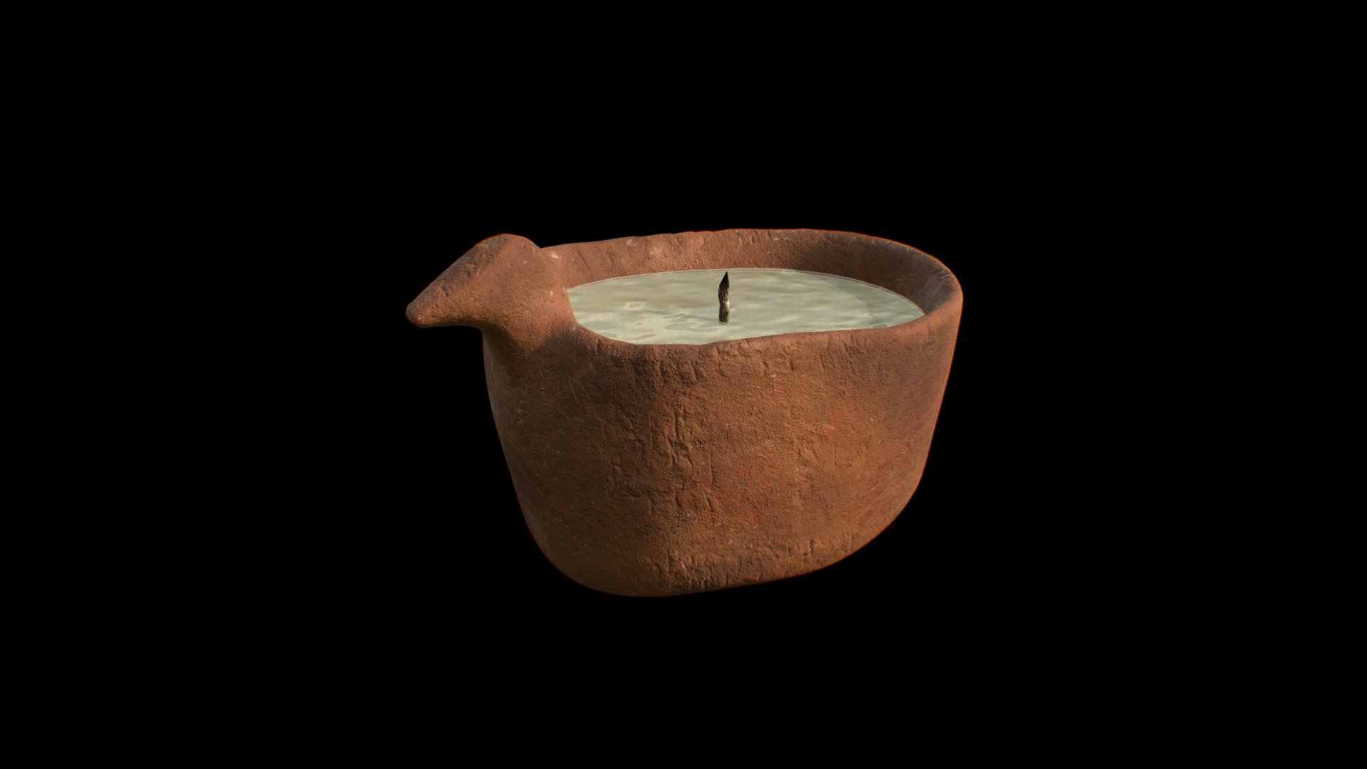 Reconstruction of ceramic oil lamp (Bronze Age) 3D model by Margulan