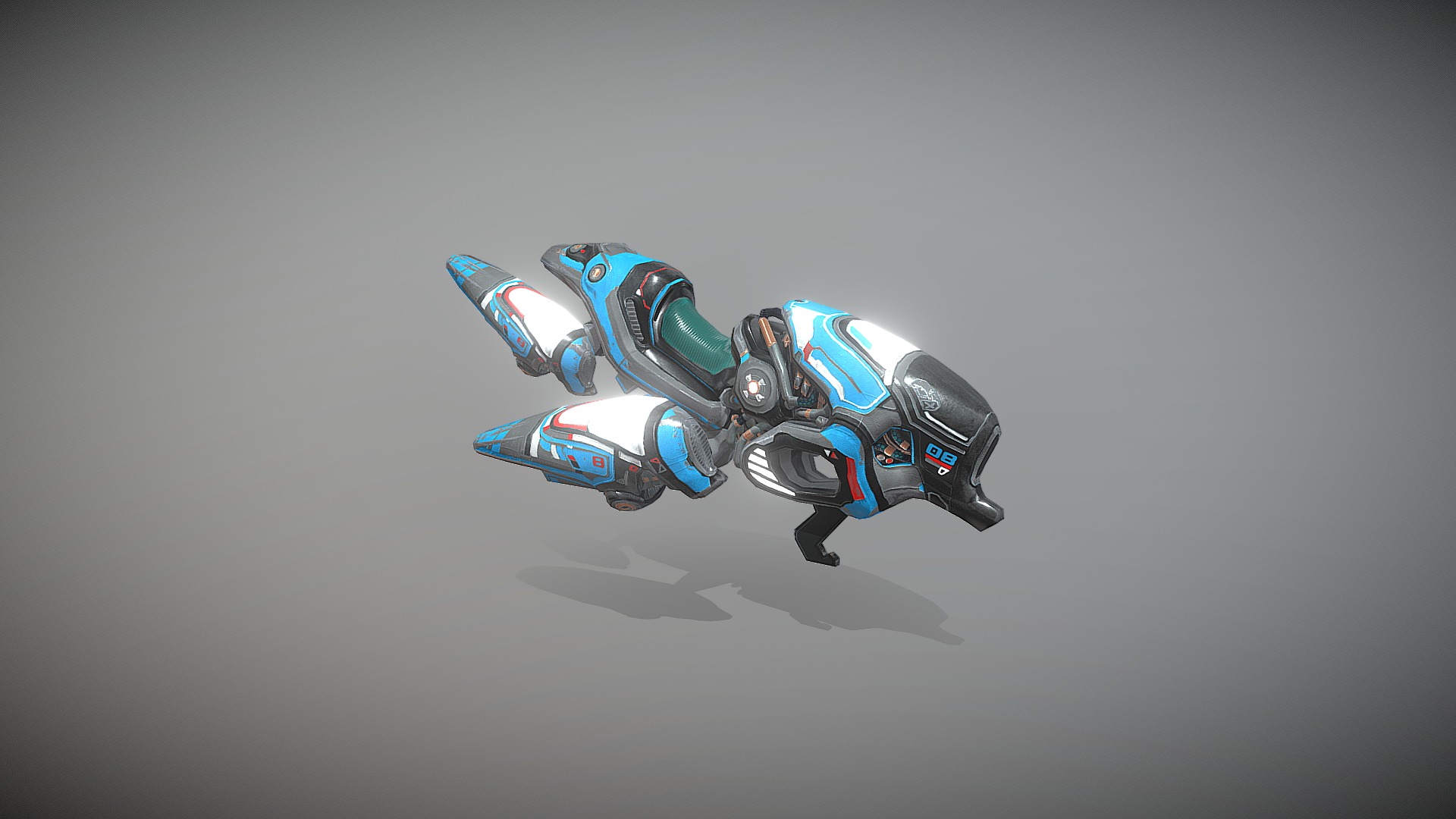 3D model Hovercraft Destroyer - This is a 3D model of the Hovercraft Destroyer. The 3D model is about a toy space ship.