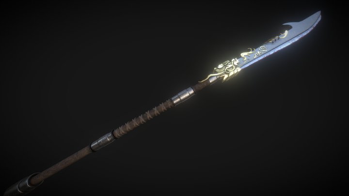 Ancient Chinese Decorative Glaive 3D Model