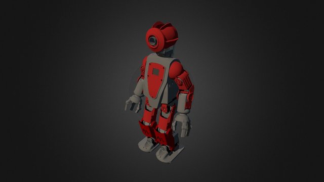 HR-OS5 Humanoid Research Robot - Orion v2 (Red) 3D Model