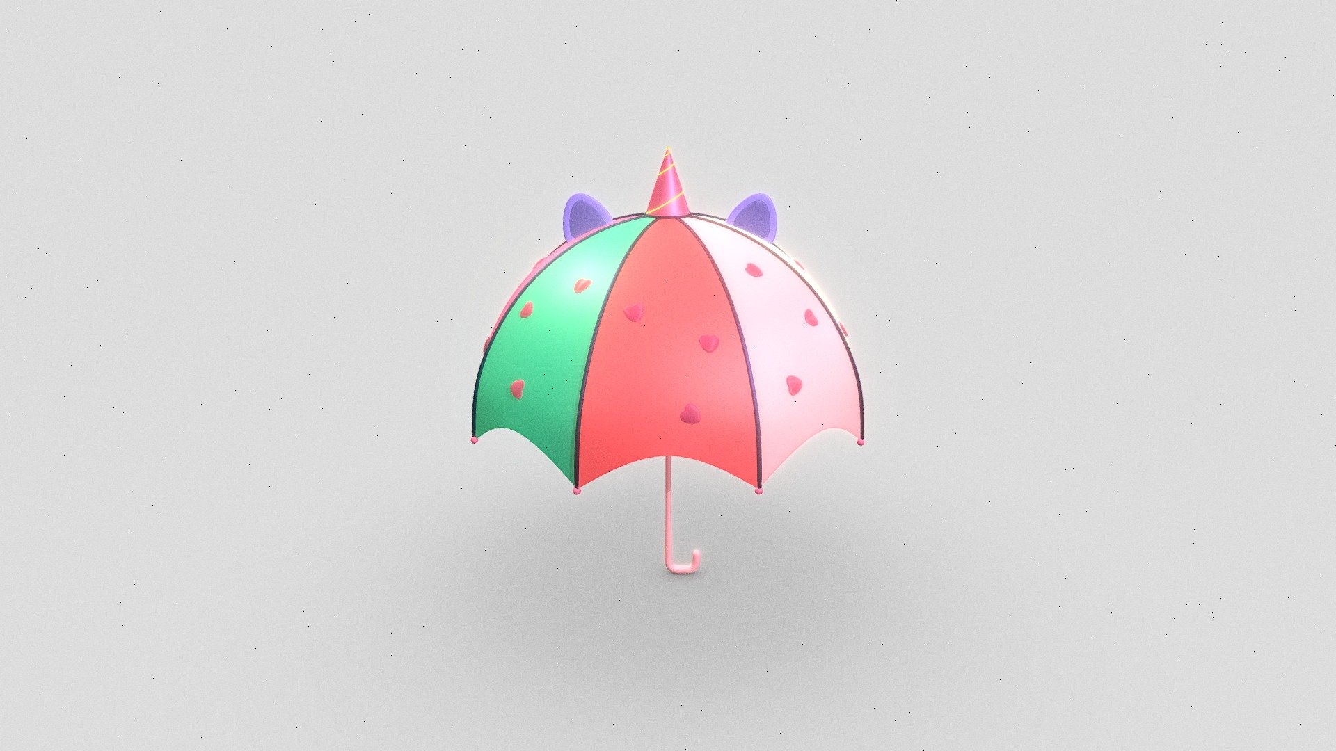 Rainbow Unicorn Umbrella v.2 - Download Free 3D model by artbyquan ...