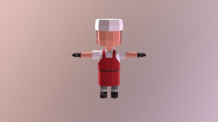 Butcher Lowpoly 3D Model