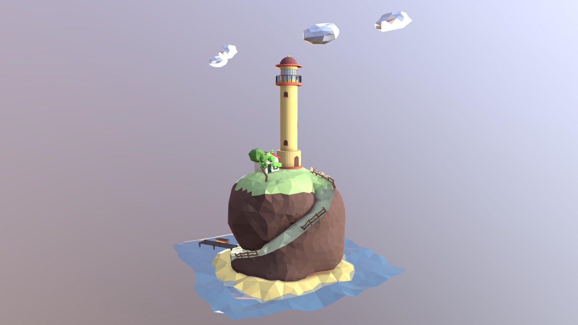 Lighthouse Low Poly, Faro Low Poly (Version 2.0)