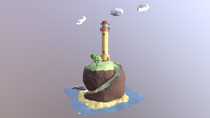 Lighthouse Low Poly, Faro Low Poly (Version 2.0) 3D Model