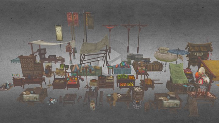 Chinese market 3D Model