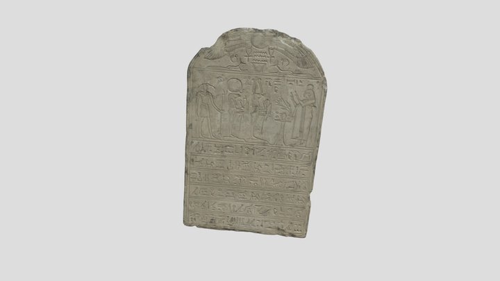 Carved Stone Stele 3D Model