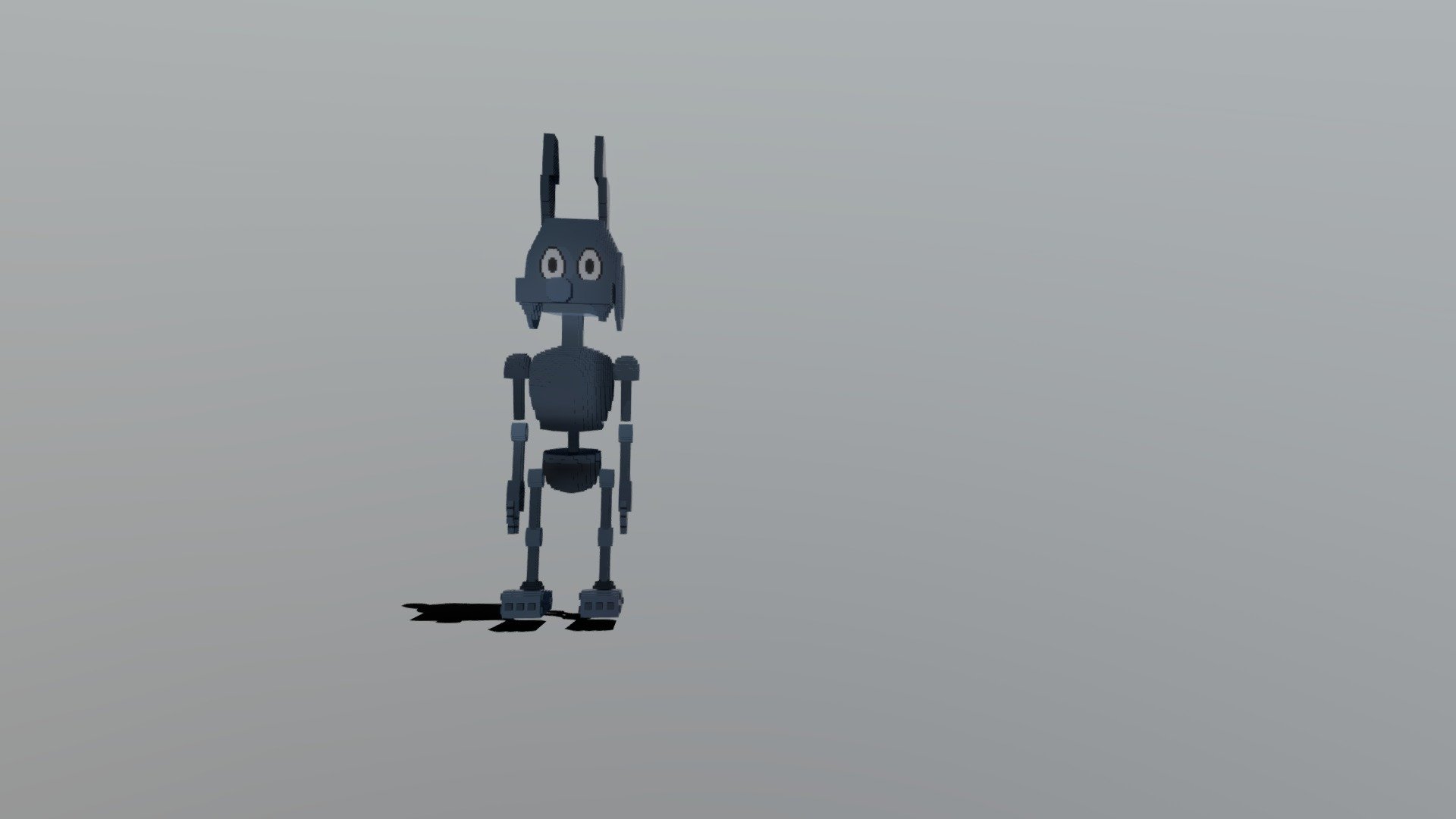 Solid Tin Coyote Voxelart