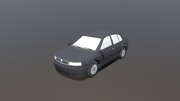Low Poly Family Car 3D Model