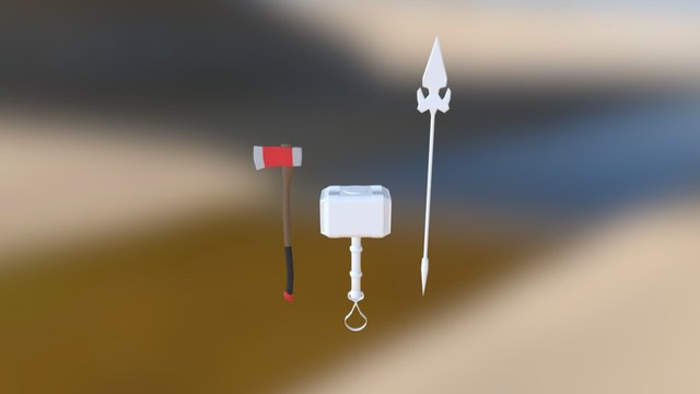 Low Poly Weapons 3D Model