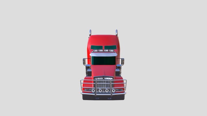Low Poly American Truck 3D Model