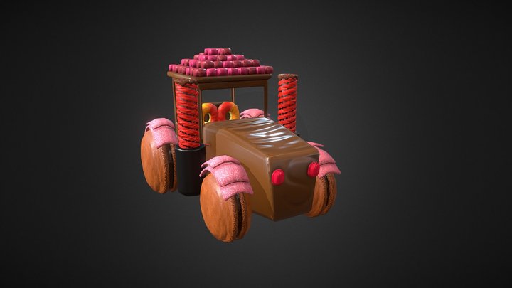Candy Tractor 3D Model