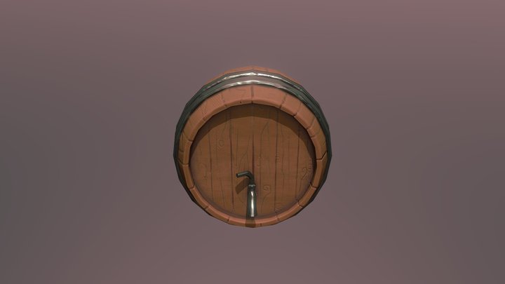 Stylized Barrel 3D Model