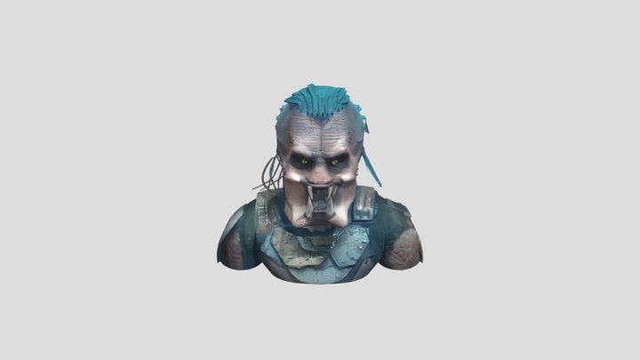 alien warrior with dreadlocks and armor 3D Model