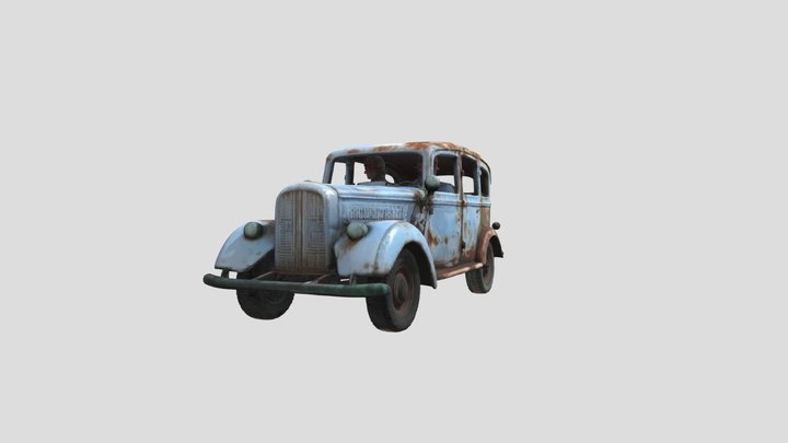 Rusty Classic Car Mercedes 1933 year 3D Model