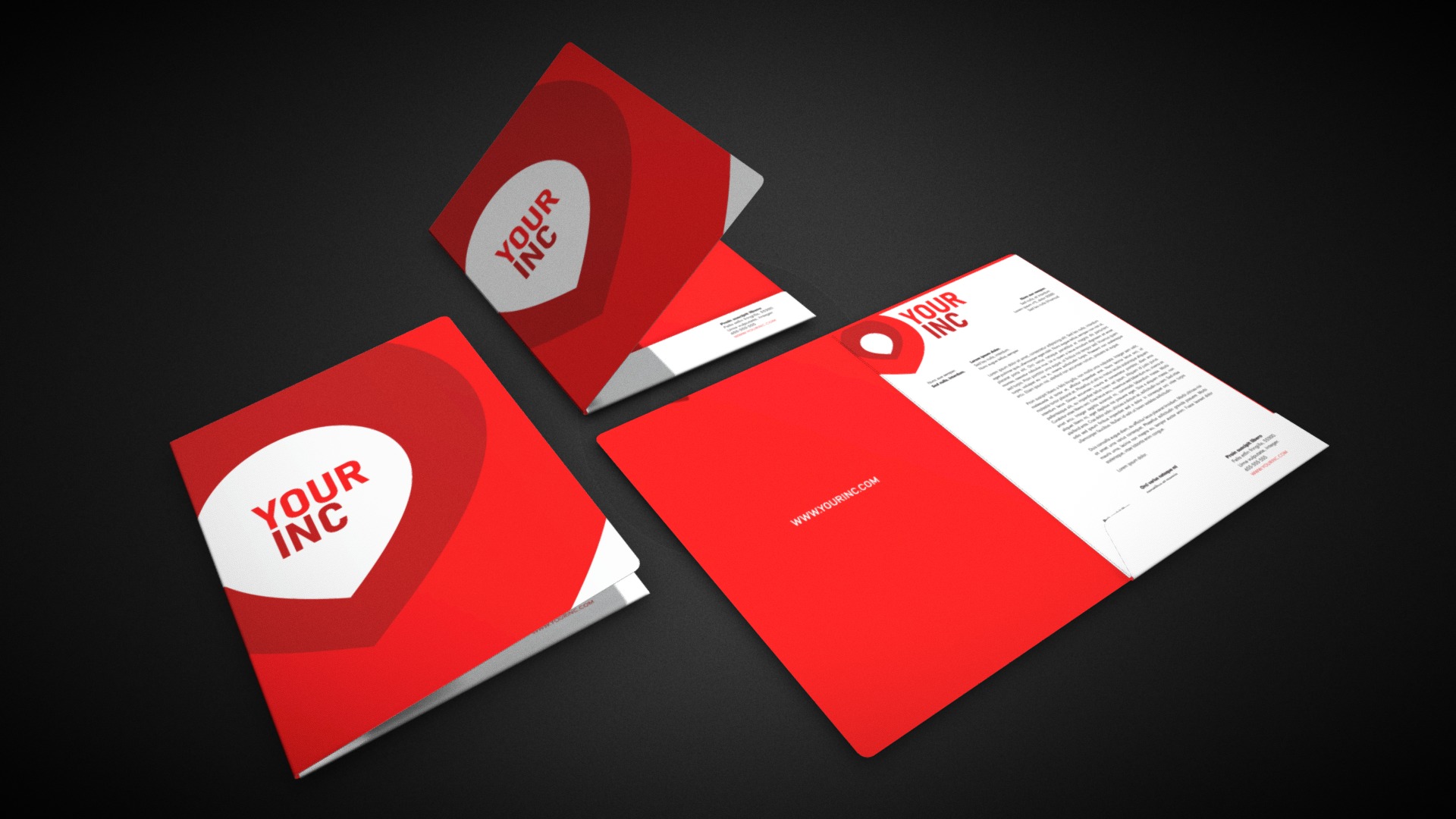 3D model Flap folder pack - This is a 3D model of the Flap folder pack. The 3D model is about a red and white card.