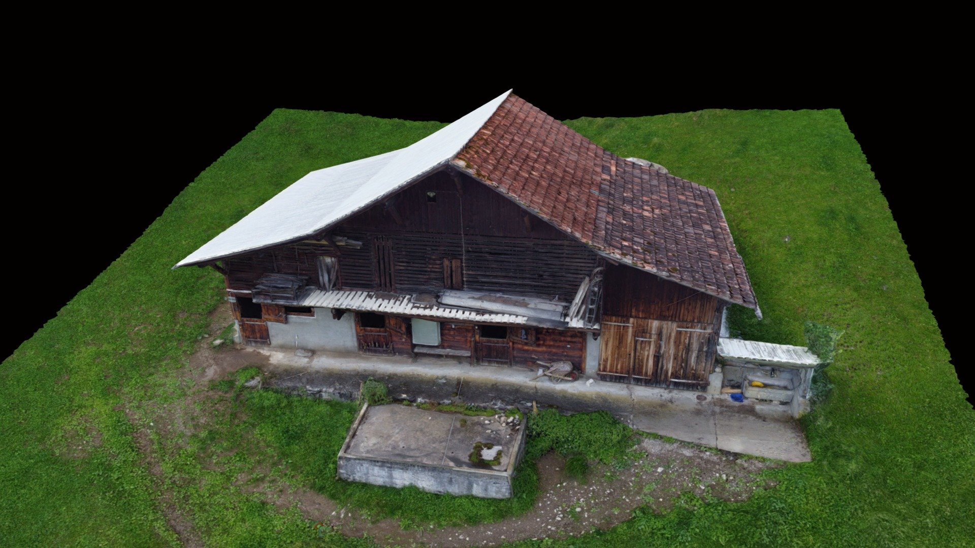 Barn in the Swiss mountains
