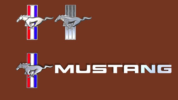 Mustang Logo 3D Model