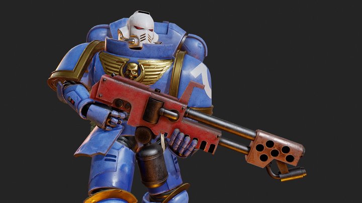 Mark X Tacticus armour Ultramarine 3D Model