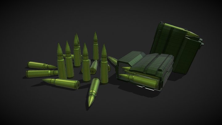 .50 BMG & Barret Magazine 3D Model