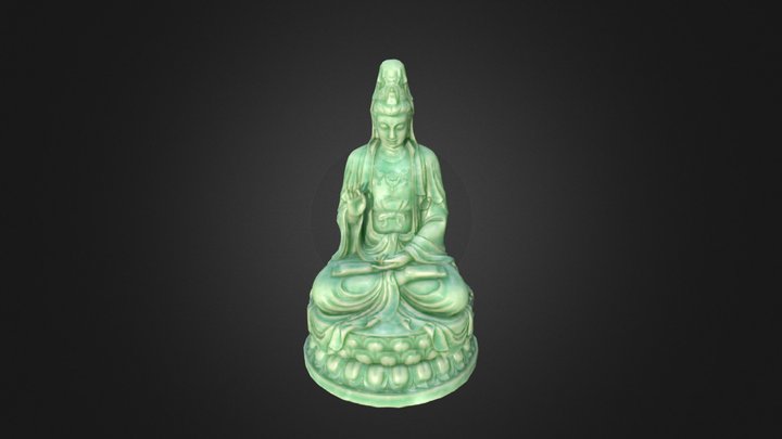 Buddha statue of jade 3D Model