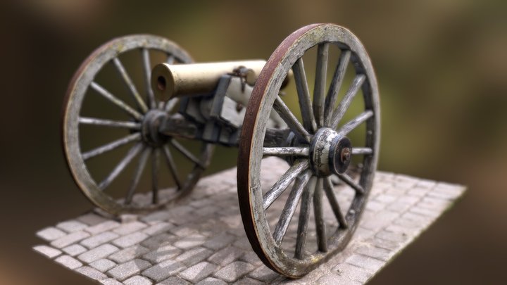 1841 Mountain Howitzer Cannon Civil War Memorial 3D Model