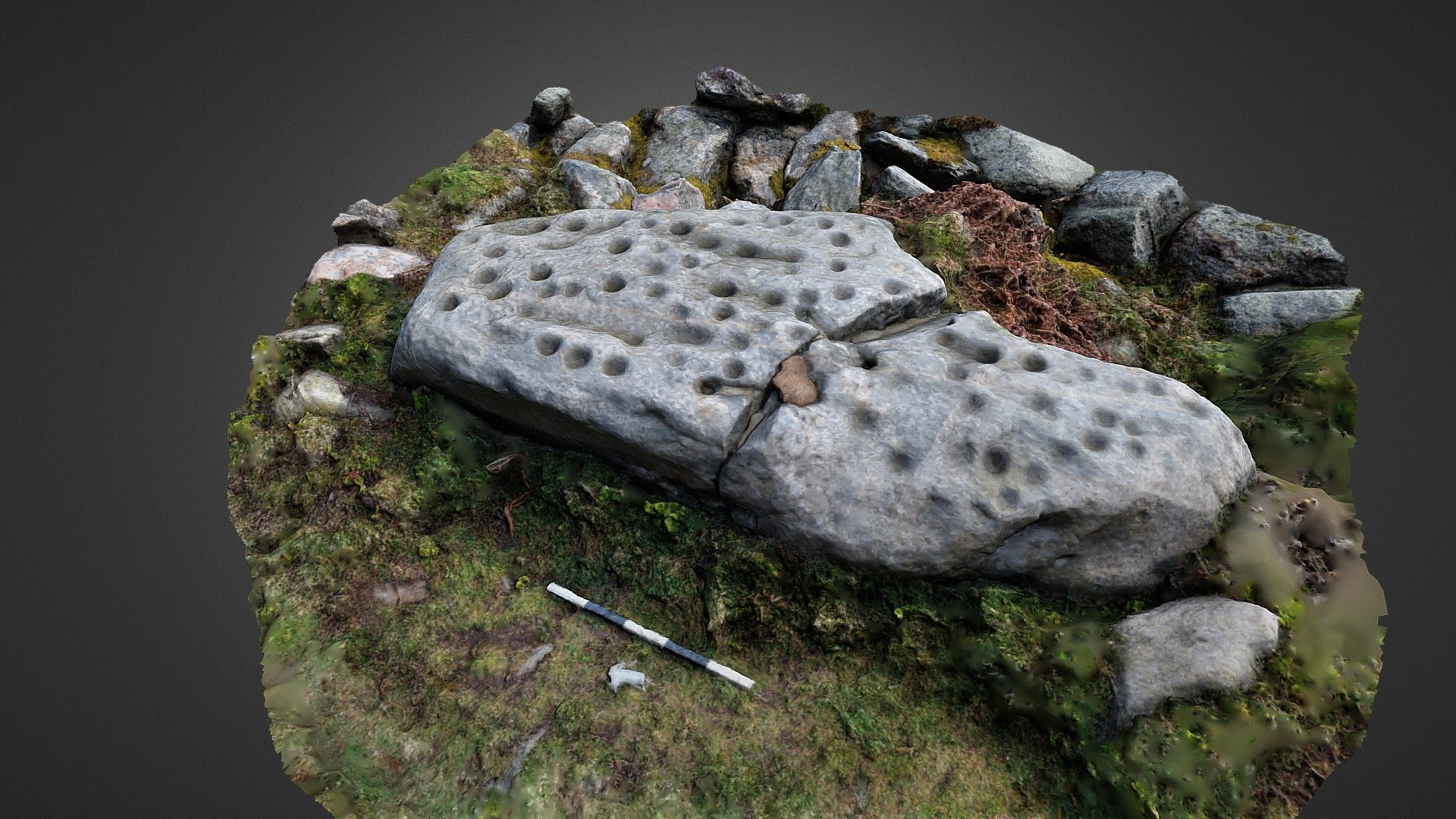 White Caterthun cup marked boulder