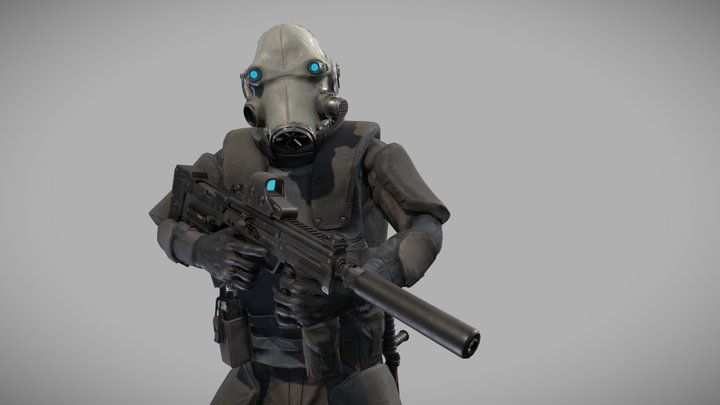 Special forces skifi soldier 3D Model