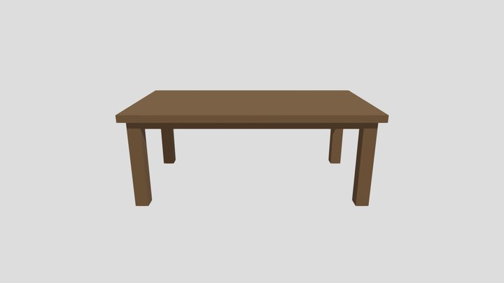 Low Poly Dining Table 3D Model