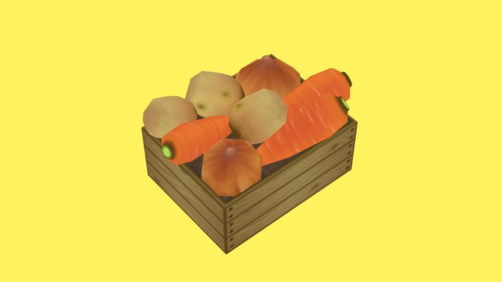 LowPoly VegetableBox 3D Model