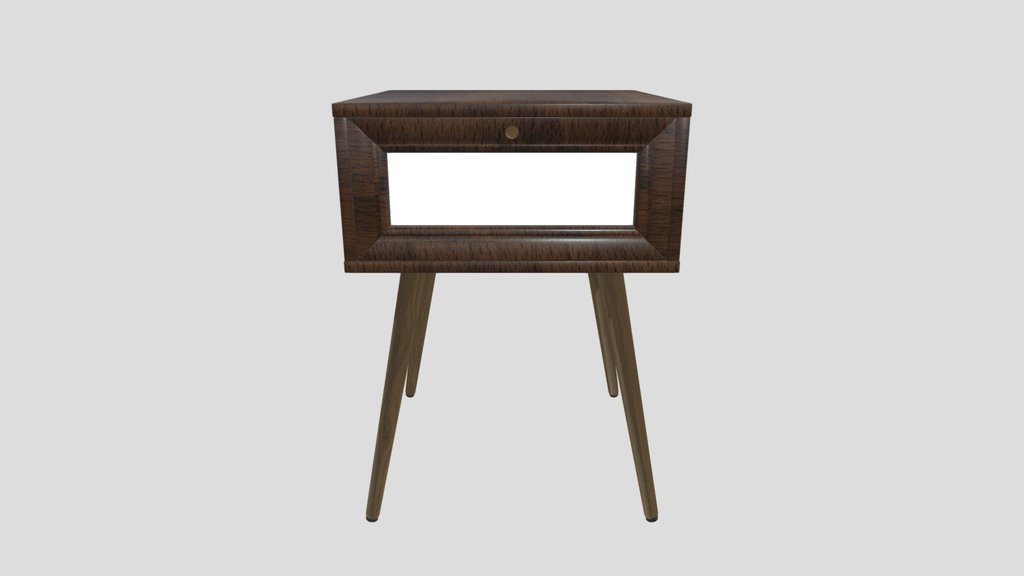 Wood And Rattan Side Table