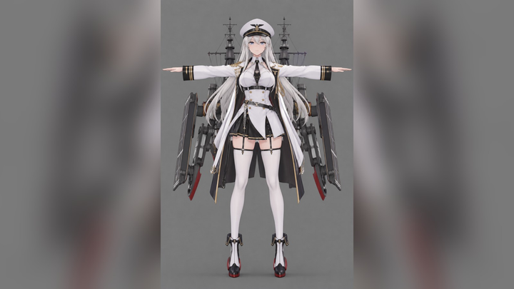 Enterprise (Azur Lane) T-Pose 3D Model