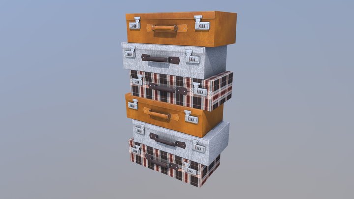 Dresser Suitcases 3D Model